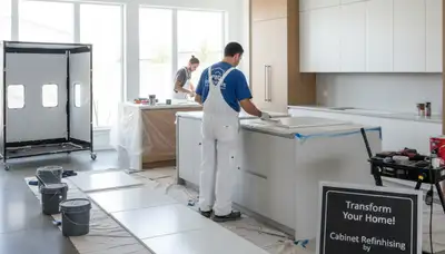 Professional cabinet painting in Fort Collins CO kitchen by expert house painters