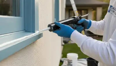 Professional caulking and sealing on Fort Collins CO home exterior for weather protection