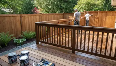 Professional deck and fence staining in Bellvue, CO enhancing outdoor wood by Fort Collins house painters