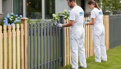 Professional fence painting in Fort Collins CO by expert house painters protecting wood from weather