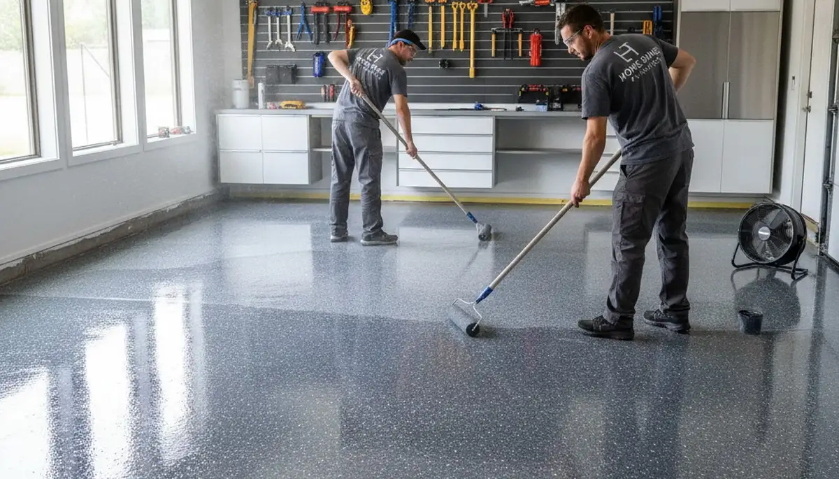 Epoxy garage floor coating in Fort Collins CO by professional painters for durable, polished finish