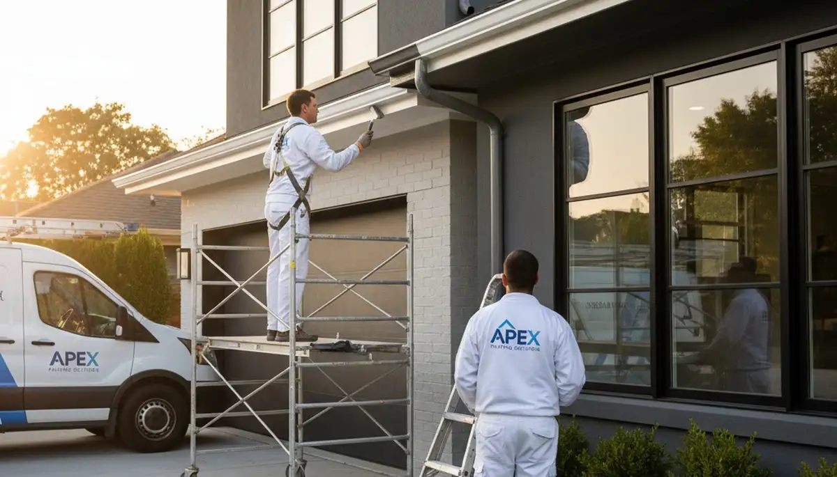 Professional gutter painting on a Fort Collins, CO home by local house painters
