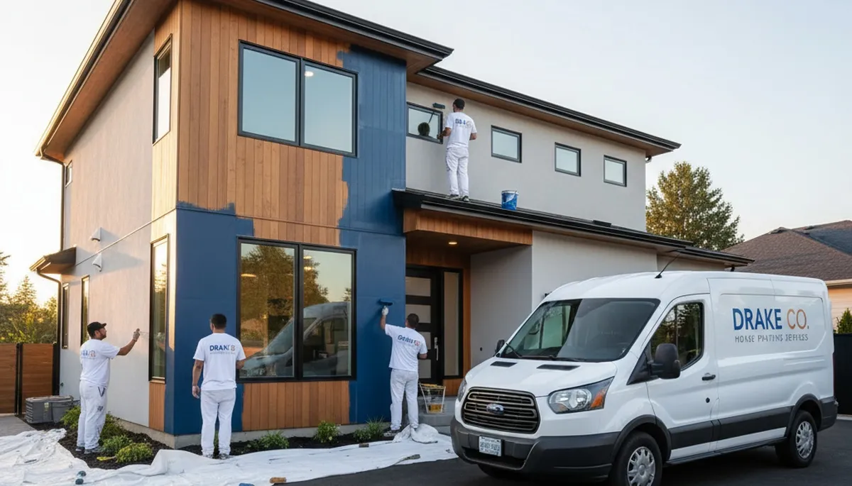 House painters in Fort Collins, CO preparing a home exterior for painting