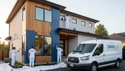House painters in Fort Collins, CO preparing a home exterior for painting