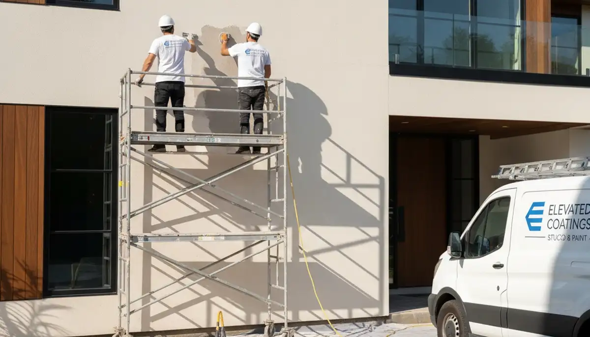 Professional stucco repair and painting on Fort Collins, CO home exterior