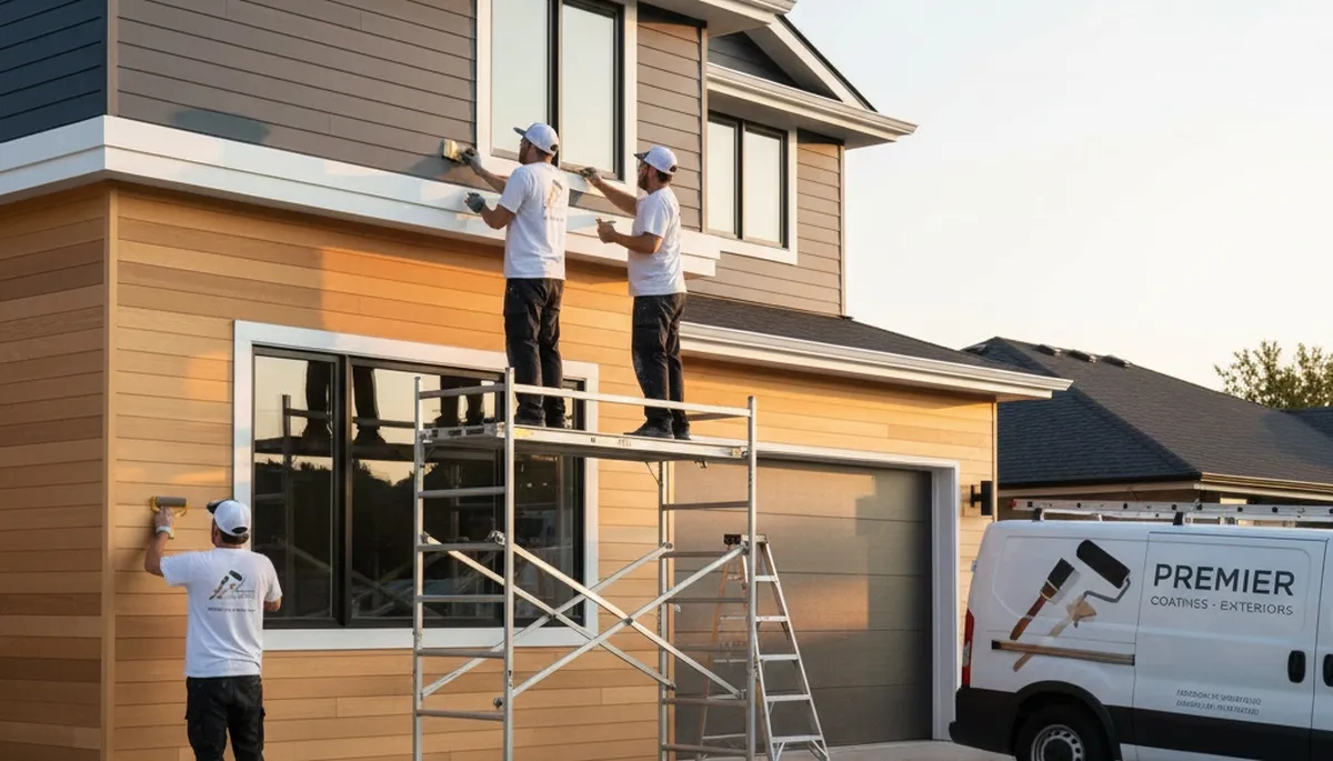 Professional trim and fascia painting on Fort Collins CO home by expert exterior house painters