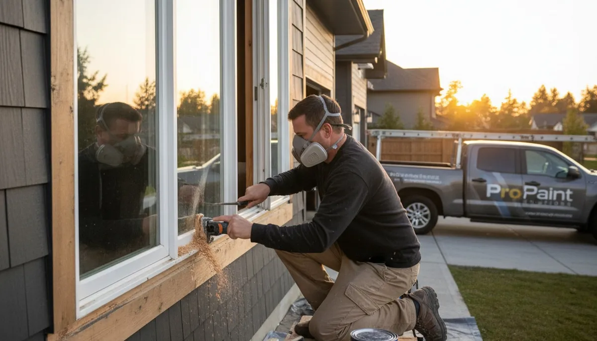 Professional wood rot repair on Fort Collins CO home exterior by expert painting contractors